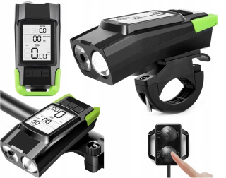 Výkonná LED predná cyklistická lampa, USB predná časť, jasné svetlo, pult, zvonček